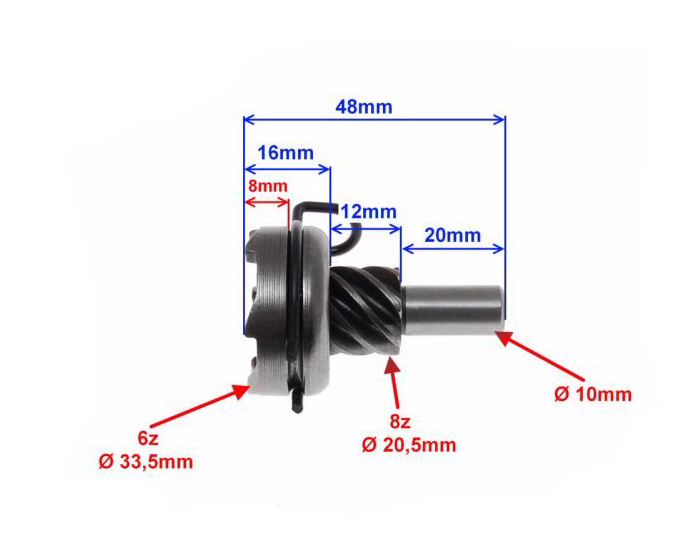 Koło tryb rozrusznika 8z skuter 4t gy6 kingway