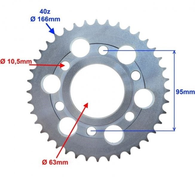 Zębatka tył 40z 428 do Zipp Pro 50 Toros Junak Barton 4T