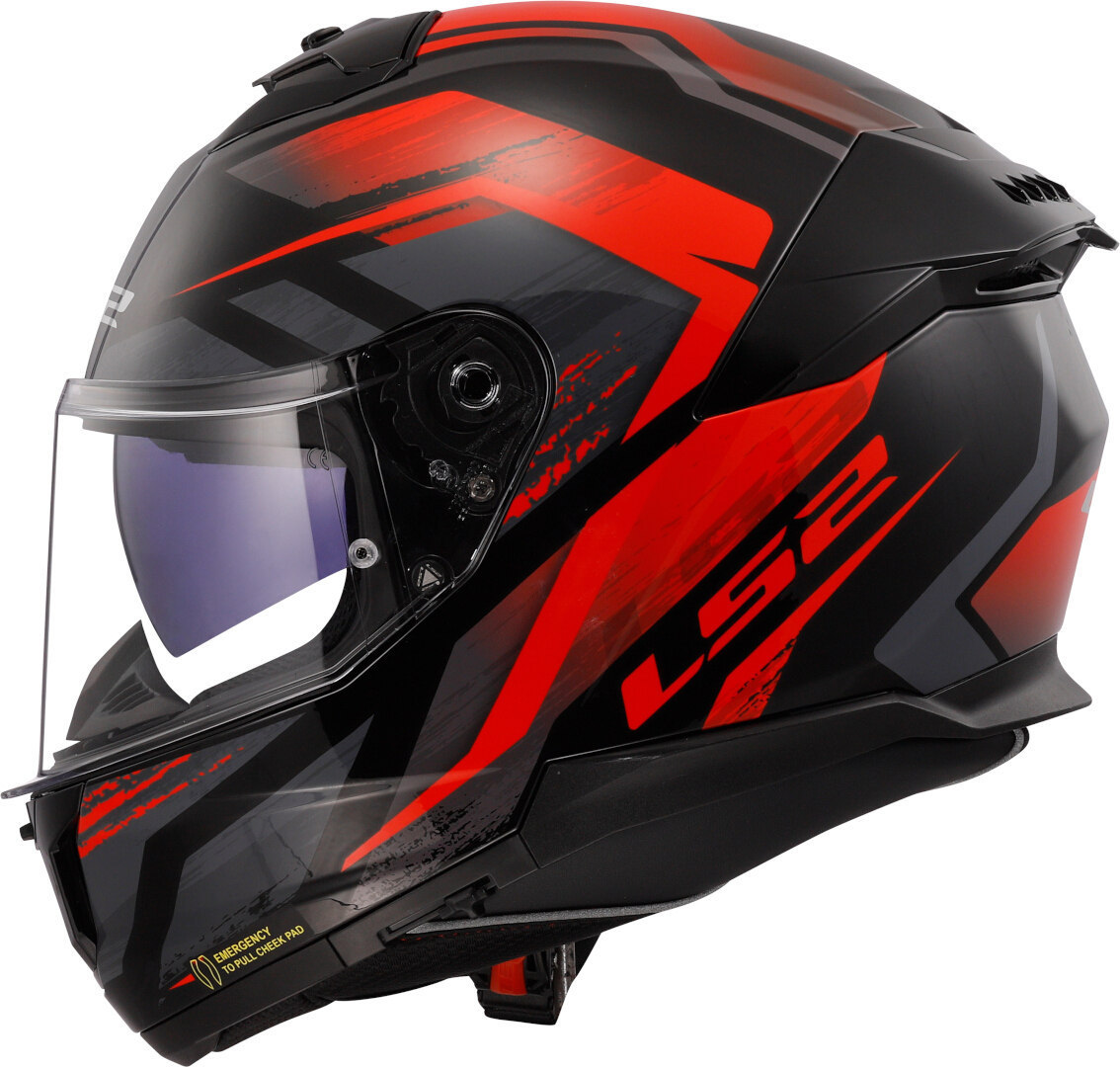 Kask integralny LS2 FF808 STREAM II FURY BLACK RED homologacja ECE 22.06