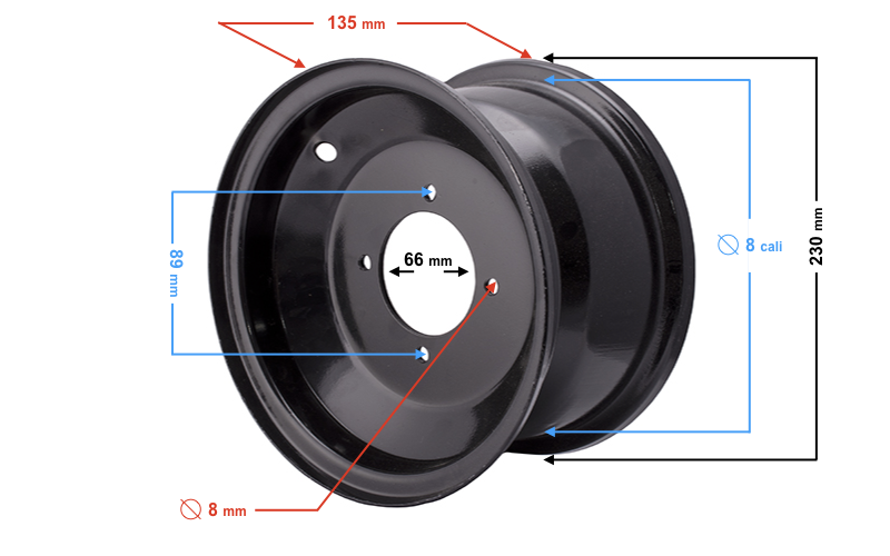 Felga przednia 8 cali ATV Barton Eagle i Force