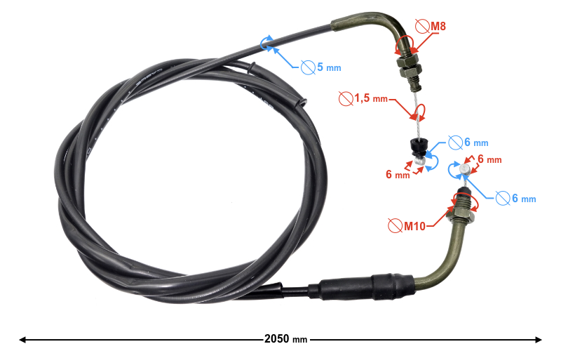 Linka gazu do skutera Barton Falcon 125 2 205cm