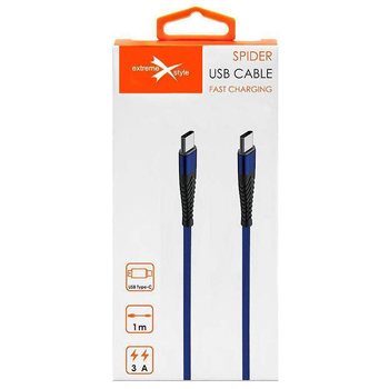 Wzmocniony kabel Spider USB typ-C - USB typ-C 1m