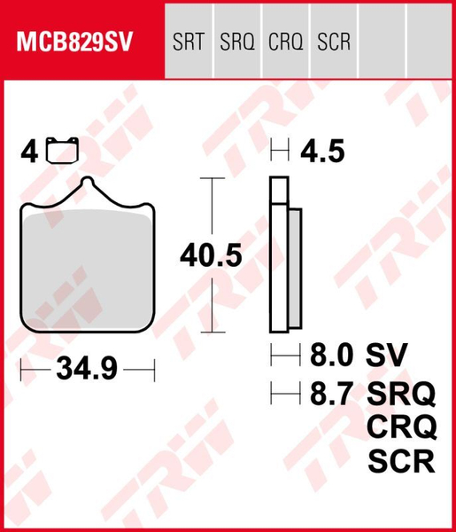 TRW klocki hamulcowe KH604/4 BMW S1000R RR Triumph