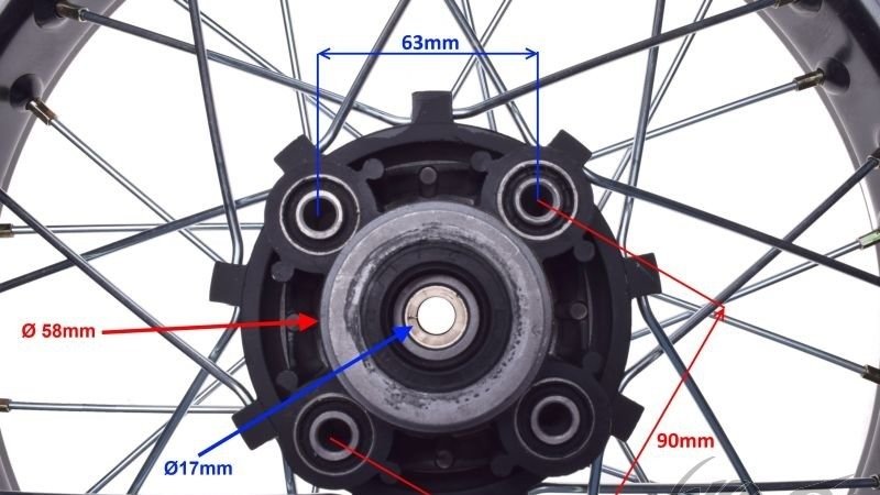 Koło 17x3,50 tył do romet crs50/125