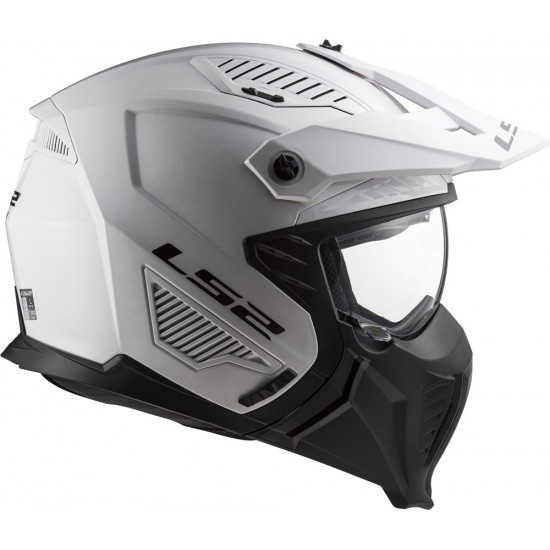 Kask otwarty LS2 OF606 DRIFTER SOLID WHITE odpinana szczęka ECE 22-06