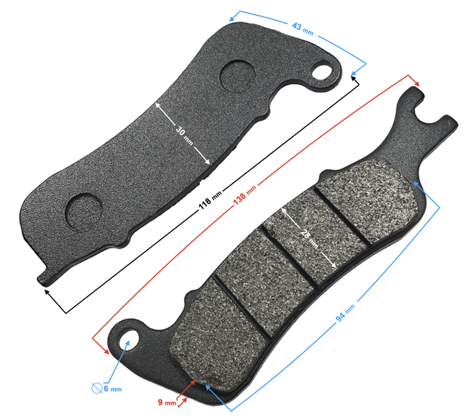 Klocki hamulcowe przednie do motocykla Travel 125