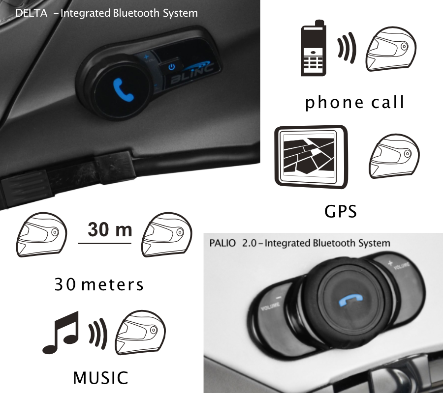 Kask ORIGINE PALIO 2.0 + BT SOLID Intercom black Homologacja 22.06