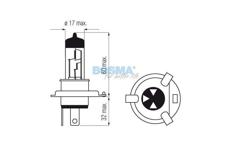 Żarówka Bosma 12V 35/35W PX43t HS1 H4