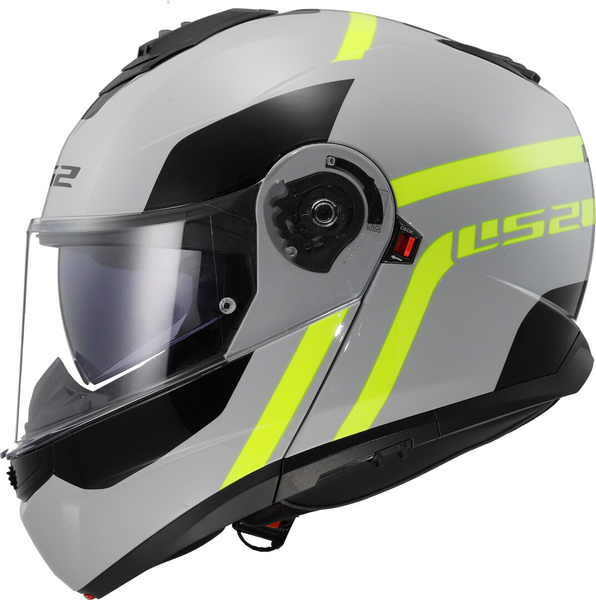 Kask szczękowy LS2 FF908 STROBE II AUTOX GREY H-V YEL homologacja ECE 22.06