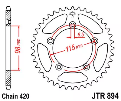 JT zębatka tylna 48z 420 KTM SX 98-24r. Husqvarna TC 65 Gas Gas MC 65