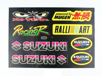 Arkusz Zestaw Naklejek Tuningowych Suzuki