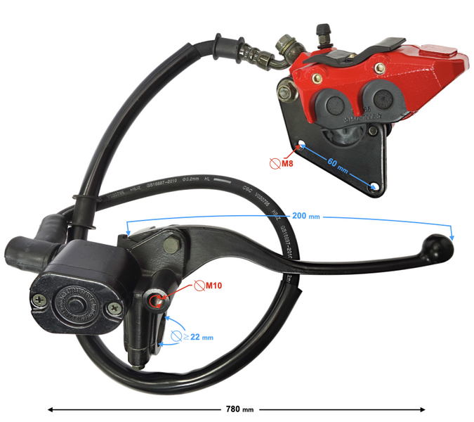 Zestaw hamulcowy przedni do motoroweru Barton FR2