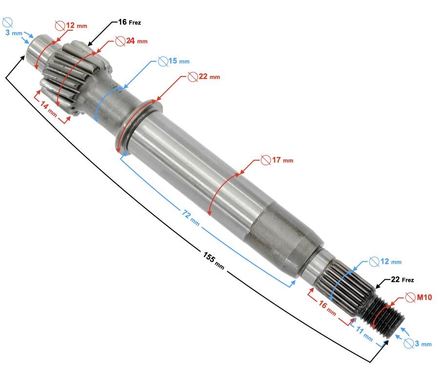 Wałek sprzęgła silnik skuter 2T 1PE40QMB Firefox Junak Romet Longin