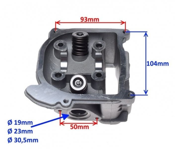 Głowica cylindra 50 cc 4t silnik jj1p39qm komplet