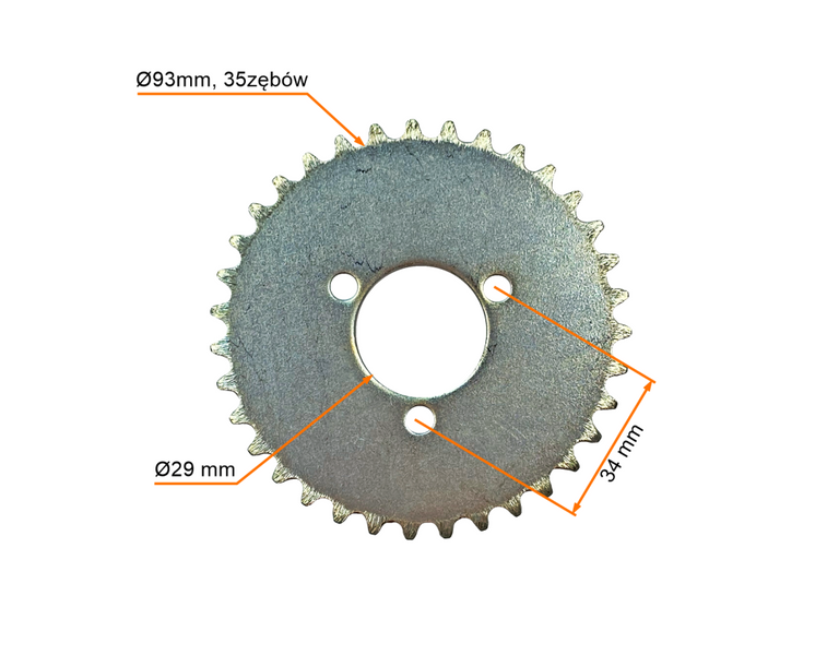 Zębatka tył na łańcuch T8F 35z śr.wew. 29mm Mini Pocket Bike