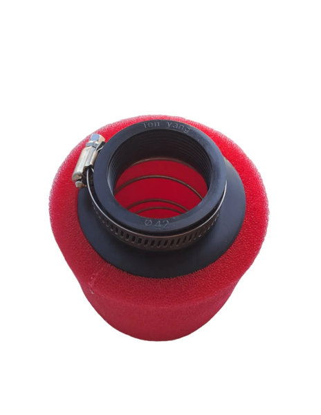 Filtr powietrza gąbkowy 42mm prosty czerwony pitbike MRF
