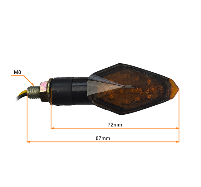 Kierunkowskazy Led przydymione gwint M8 homologacja drogowa komplet