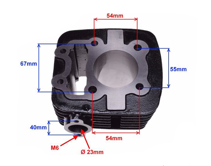 Cylinder kompletny bajaj 100ccm 53,00mm