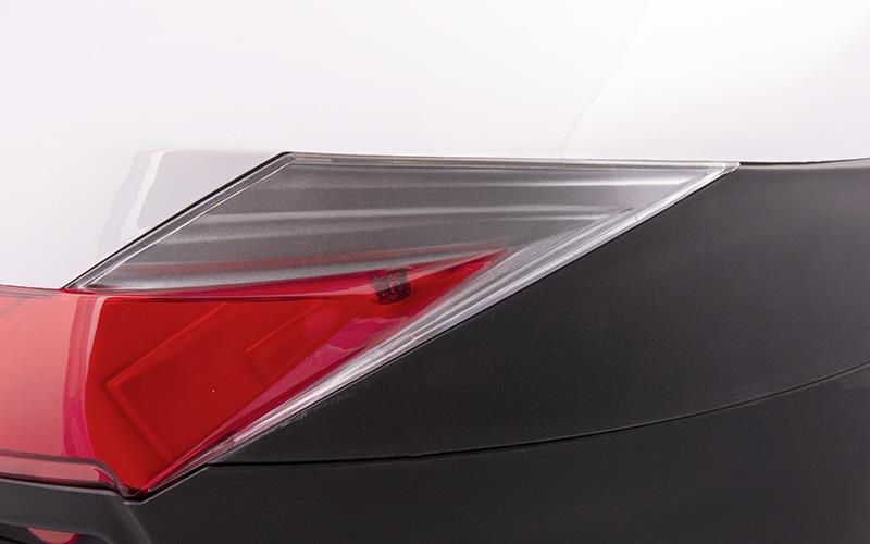 Kufer Moretti, MR-713, 30l, Biały, czerwony odblask