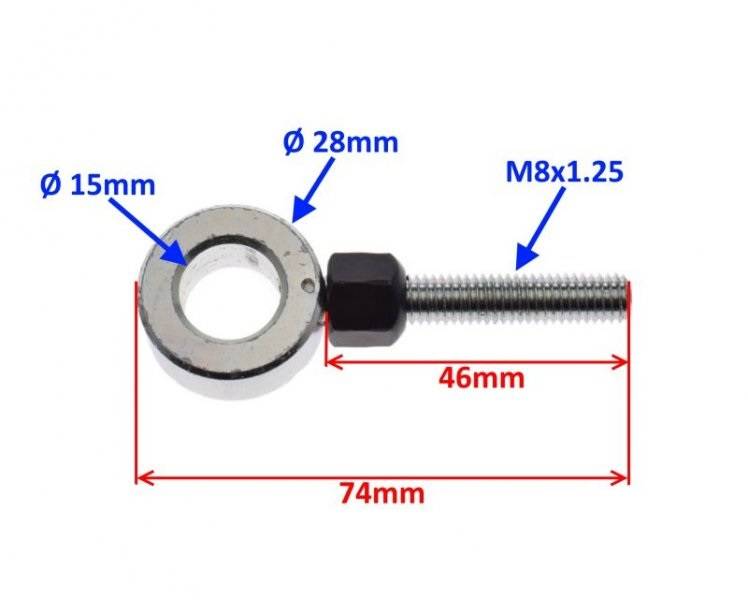 Napinacz łańcucha Derbi Senda komplet 8mm