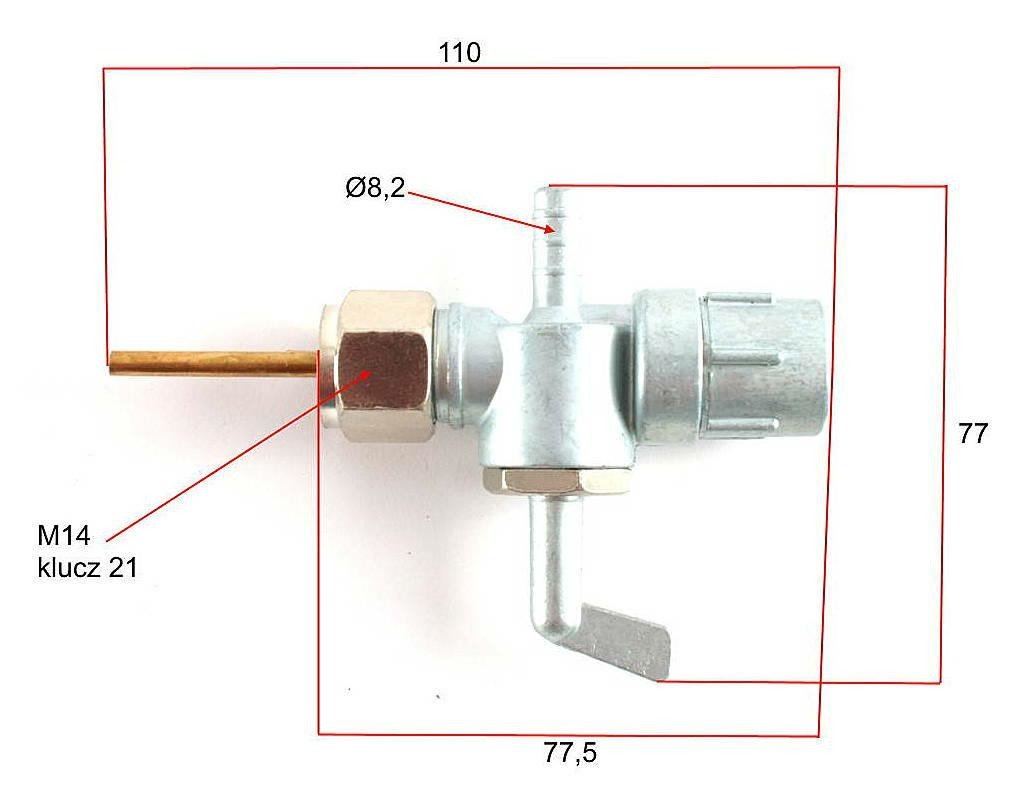 Kranik paliwa aluminiowy wsk 125 175