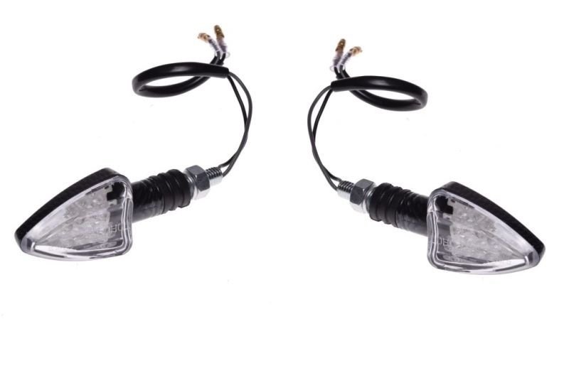 Kierunkowskazy carbon stożek biały klosz 12 led 