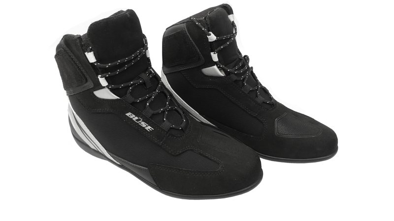 Buty motocyklowe do kostek BUSE czarno srebrne