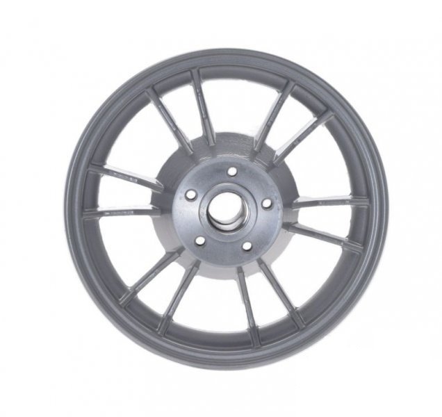 Koło obręcz tył przód 9 cali motorynka srebrna