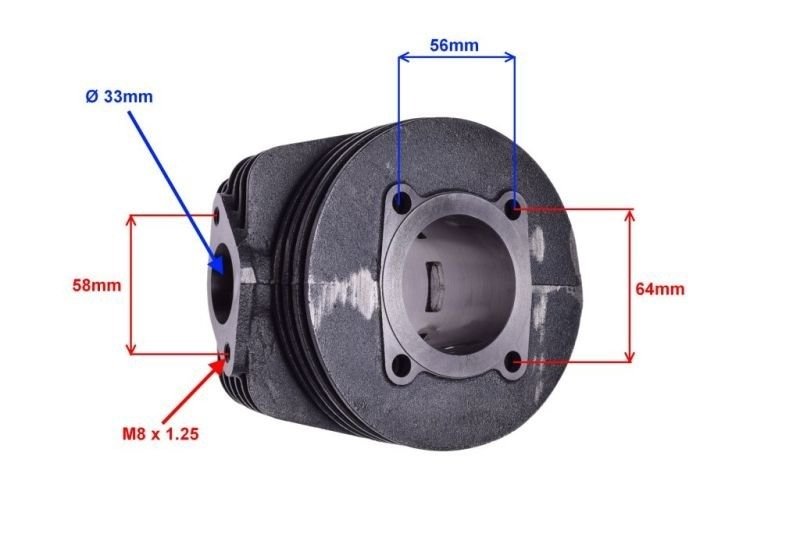 Cylinder kompletny bajaj 135ccm 57,00mm
