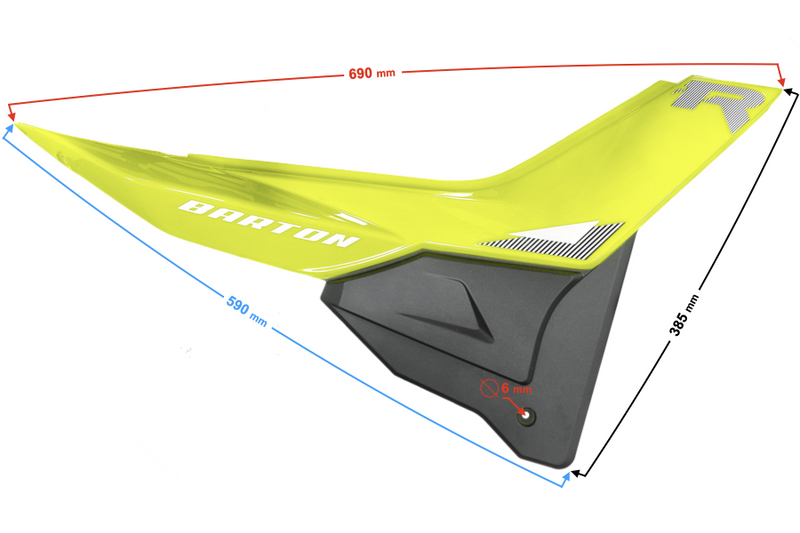 Obudowa boczna tylna prawa zielona do motoroweru Barton FR 2