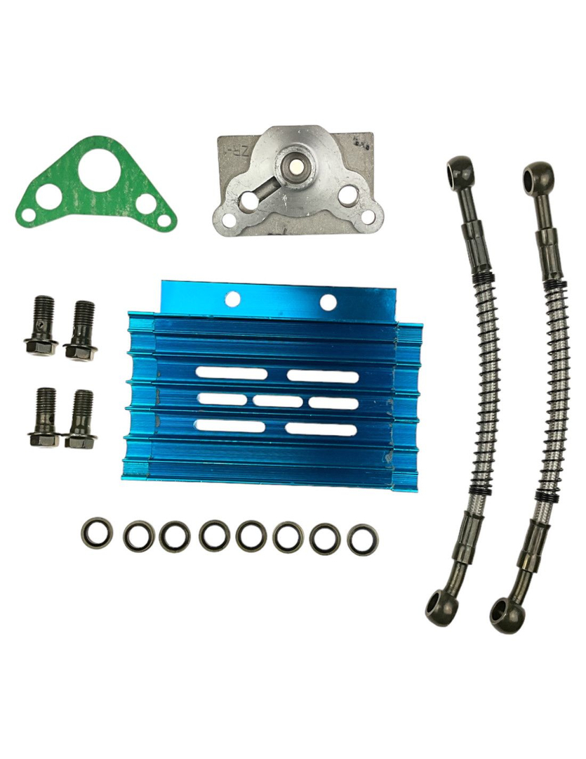 Chłodnica oleju niebieska pitbike MRF 120 140 HQ SM RC TTR Pitgang Kayo TD