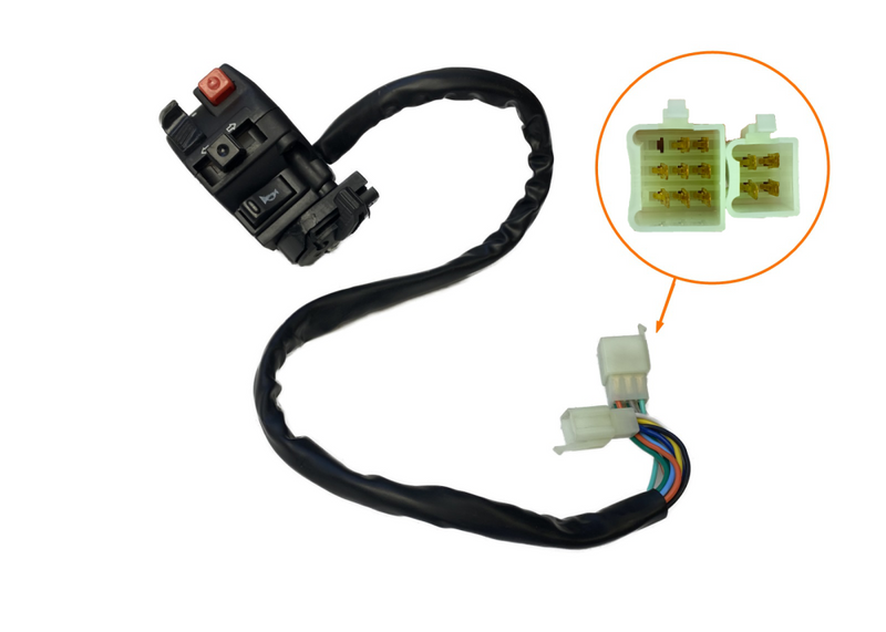 Przełączniki kierownicy lewe ssanie quad atv 150 200 (kostki męskie 8+4)