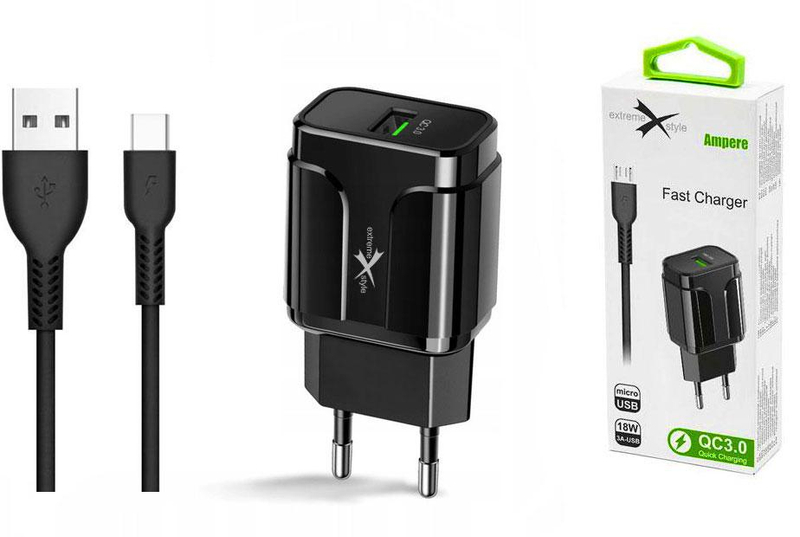 Ładowarka Sieciowa Telefon QC 3.0 Kabel USB typ-C