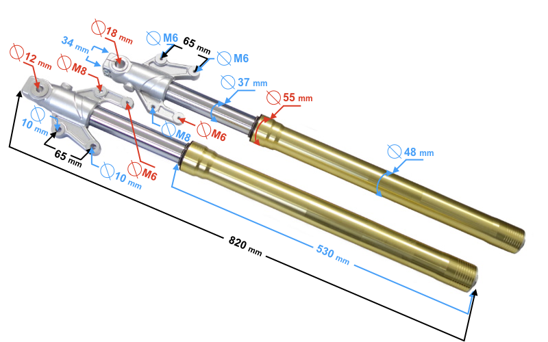 Amortyzatory przednie do Barton Blade Pro 125