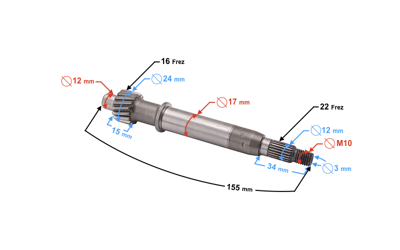 Wałek osi tylnej Barton Galactic Euro 4