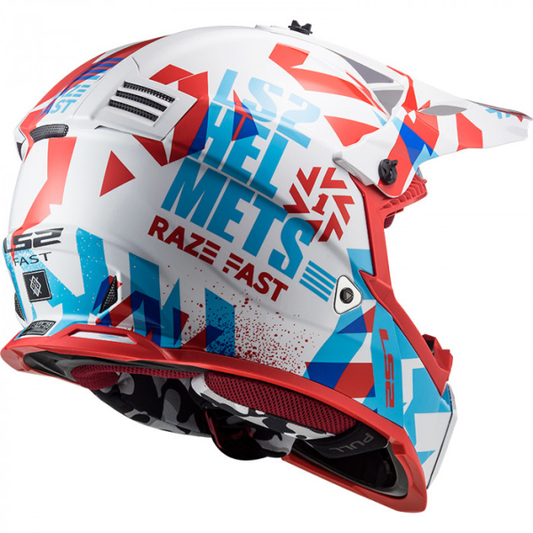 Kask ls2 MX437 FAST EVO Funky Red White