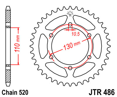 JT zębatka tylna 44z 520 Kawasaki Ninja ZZR Yamaha FZ6 YZF R3 Suzuki GSX-R