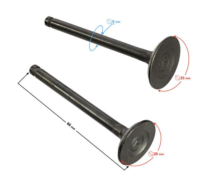 Zawory 110cc do MiniCross DB14