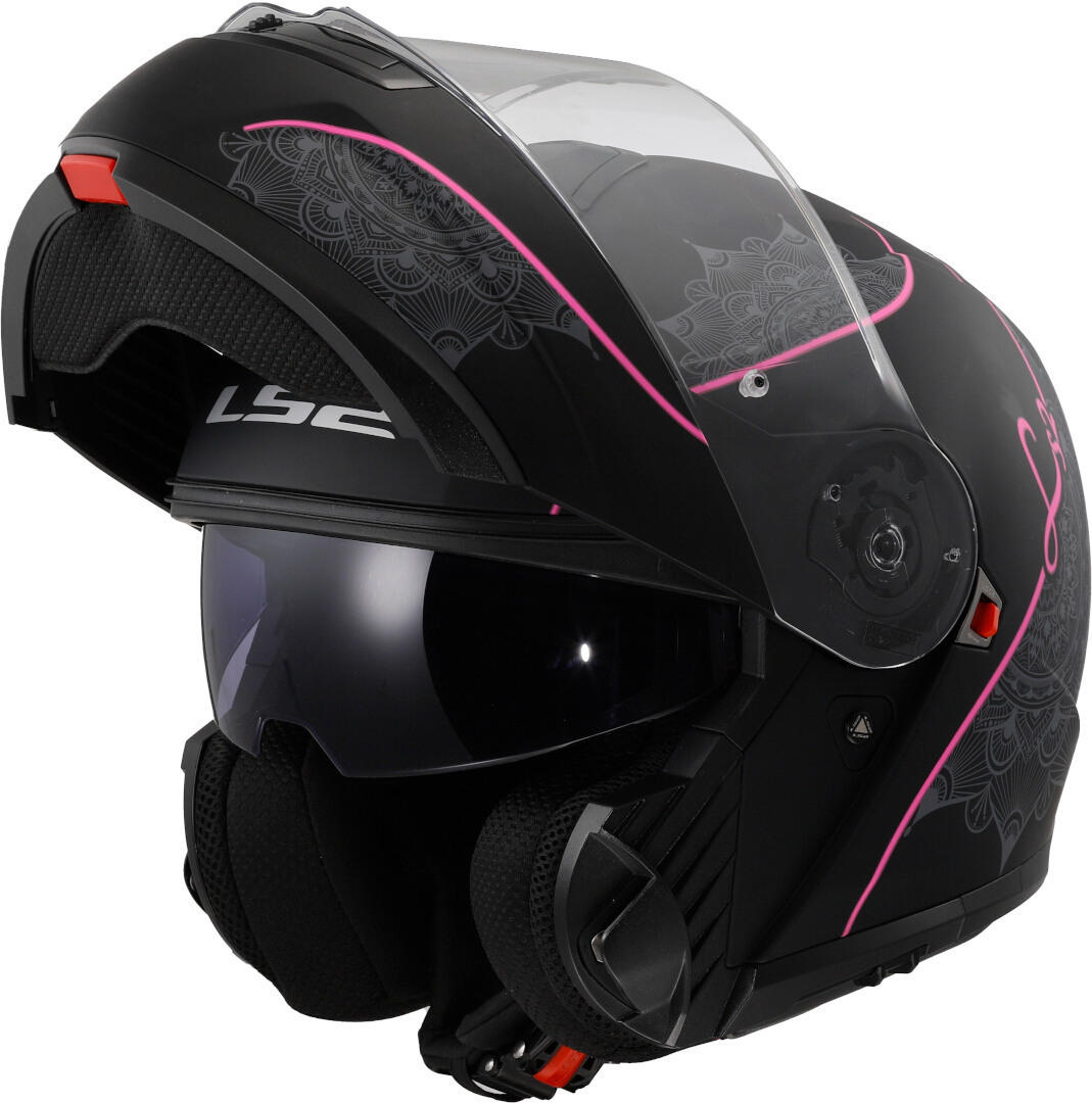 Kask szczękowy LS2 FF908 STROBE II LUX M.BLACK PINK homologacja ECE 22.06