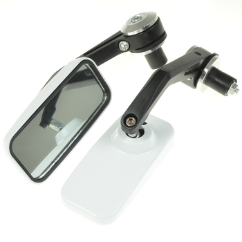 Lusterka dolne prostokątne białe uniwersalne Cafe Racer Bobber Custom