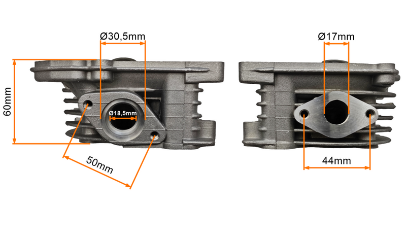 Cylinder 39m głowica 4T GY6 50cc z odpowietrzeniem Romet Barton Junak Zipp