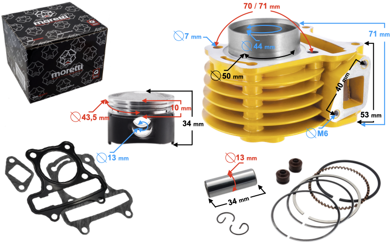 Cylinder 4T 60ccm GY6 139QMB Beskid Milano Roma Torino Wind Barton Huragan