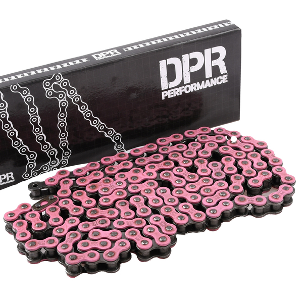 Łańcuch napędowy 140 ogniw 420H różowy wzmocniony DPR Performance