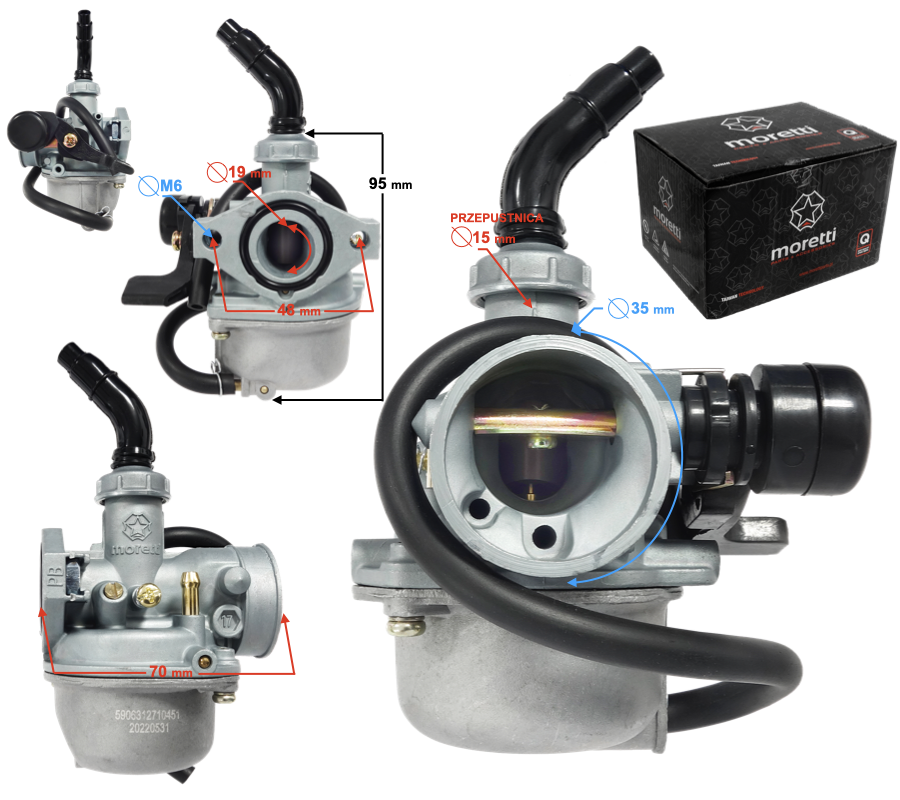 Silnik poziomy 110cc manual + gaźnik PZ19 motocykl motorower quad 4T