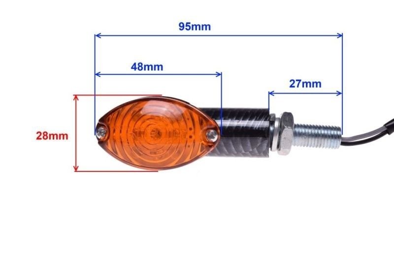Kierunkowskaz carbon pomarańczowy klosz led