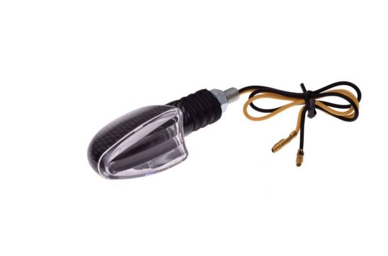 Kierunkowskaz owal carbon na gumie 12v lewy przód