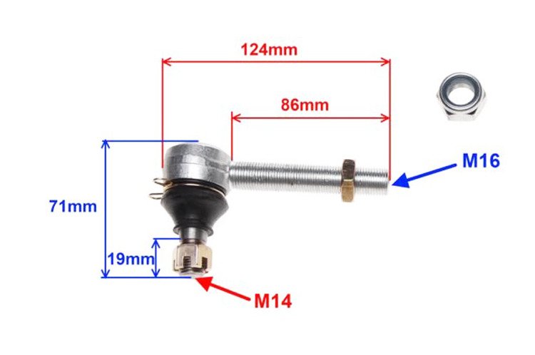 Końcówki wahacza górnego 2szt quad atv 200 250