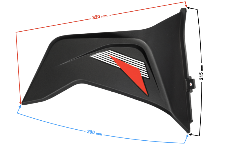 Obudowa przednia dolna prawa czerwona do motoroweru FR 2