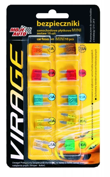 Bezpieczniki płytkowe 5A 7,5A 10A 15A 20A 25A 30A 10 sztuk Moje Auto