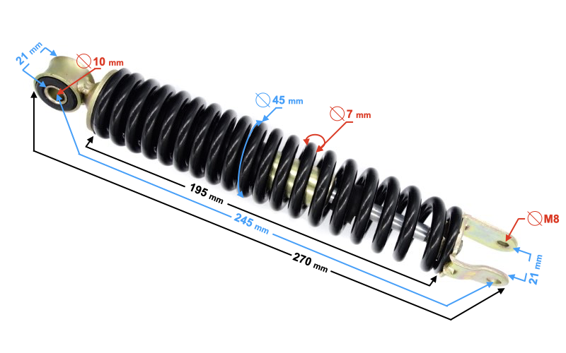 Amortyzator tylny tył Barton 21 Euro 4 245mm